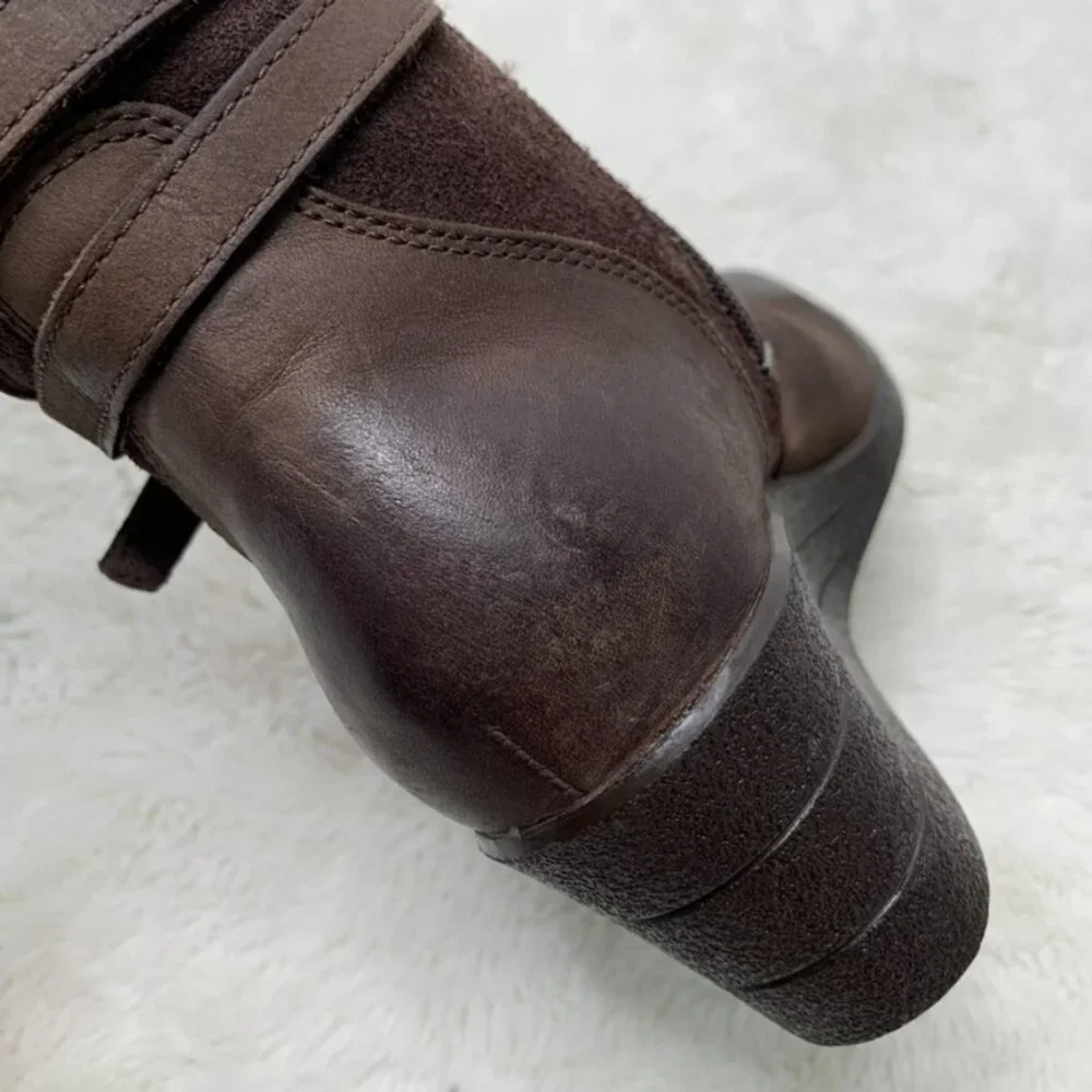 UGG 1005266 Women's Waterproof Lesley Uptown Knee High Wedge Boots Brown Size 6